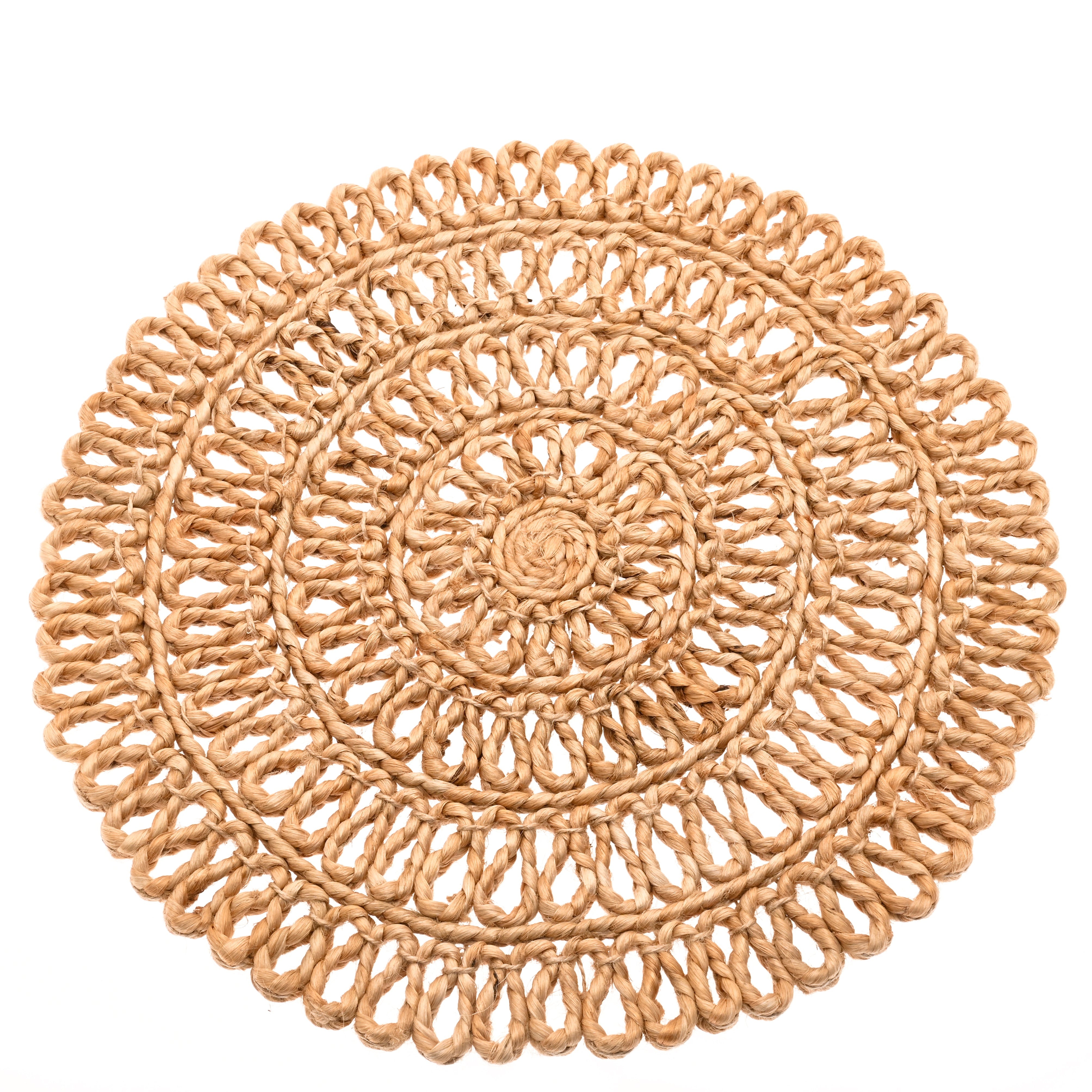 Looped Jute Oval Decorative Table Placemat - LJCM - Uneeka